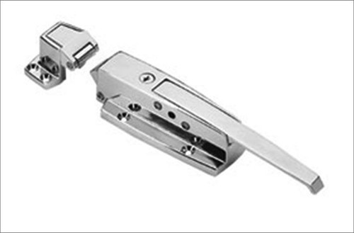 Refrigeration latch, key locking, chrome plated, 11 1/8 in. overall length, adjustable height on strike
