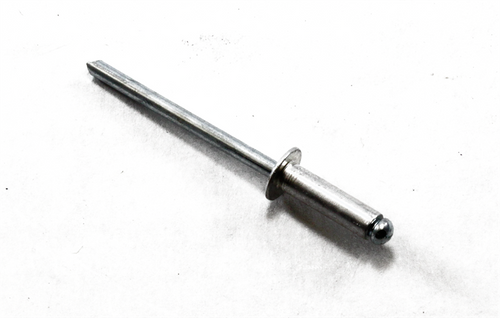 Blind Rivet, Open End, Aluminum Body, Steel Mandrel, Domed Head, 5/32 In. Diameter, .251-.375 In. Grip Range