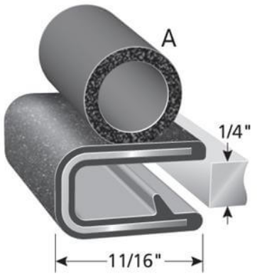 Trim-Lok Trim Seal;7/16 Bulb;1/8 In., Sold by the foot. TL 4375 B7 X 1/8-A |Austin Hardware
