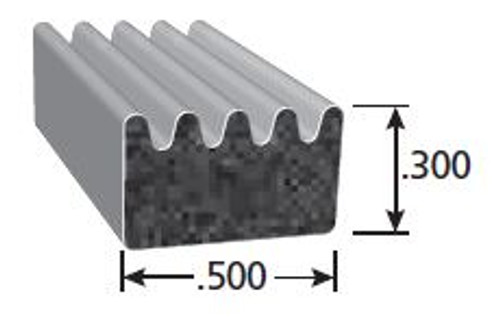 .5 X .300 Ribbed Seal, Psa Tape, 500' Roll 500 Feet Per Box.