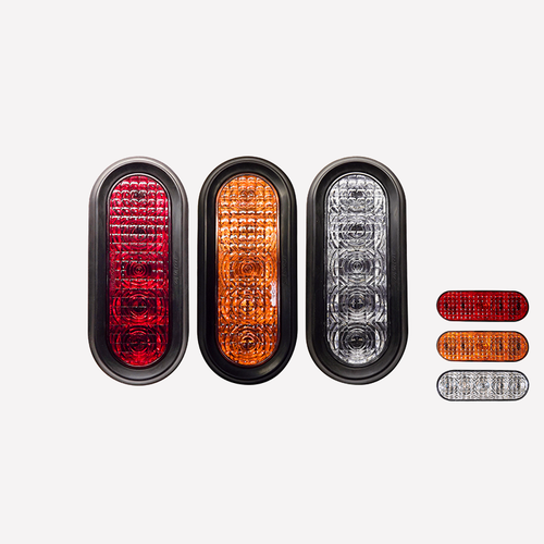 TecNiq 6" OVAL RED STT HORIZTL GROMMETMOUNT REDLENS 3POLE TQ T60-RRVT-1 |Austin Hardware