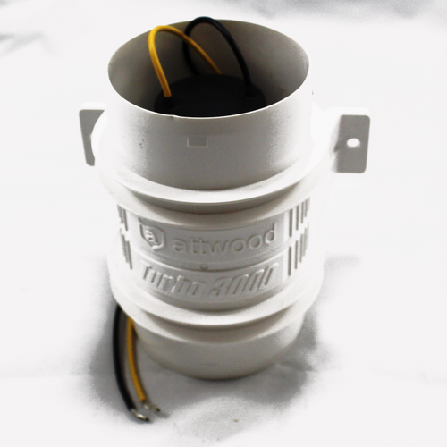 Turbo in-line blower, water-resistant, 12V, white