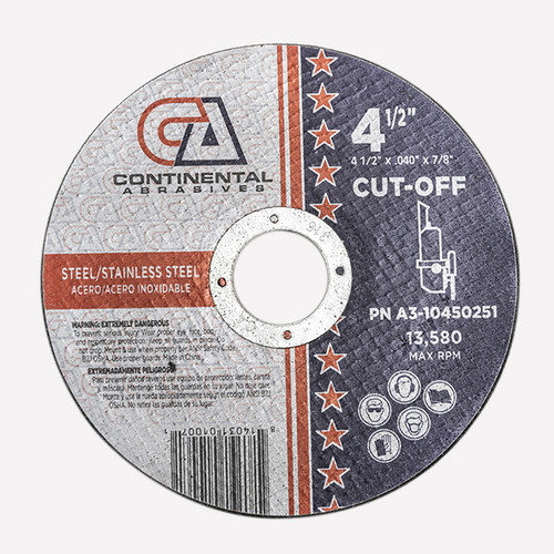 A3-10450251 4 1/2 X .040 X 7/8 Cut-Off Wheel Type 1 - Sanding and Grinding Austin Hardware & Supply