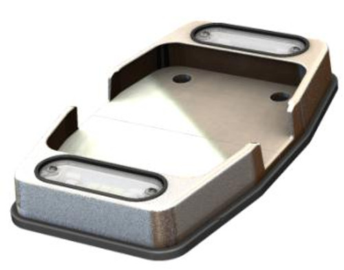 Top and bottom LED lighted step assembly for use with FS-200 and Genesis FS-1000 series folding steps, replaceable festoon LED lamps, standard cool white LED, high strength composite material, conforms to NFPA 1901 standards, chrome finish. Includes