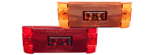 AMBR 2" X 6" PC SDMRKR W/REFLECTOR