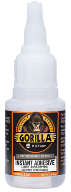 GorillaPro CA120SI Surface Insensitive Instant Adhesive Clear Liquid