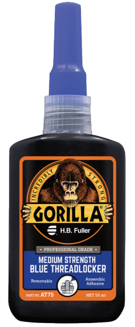 GorillaPro AT75 Threadlocker Medium Strength Blue Liquid