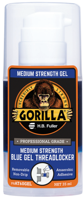 GorillaPro AT60GEL Single Component Blue Medium-Strength Threadlocking Adhesive Gel