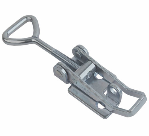 Medium duty adjustable latch, Medium size, Zinc plated Steel with Countersunk mounting holes.
