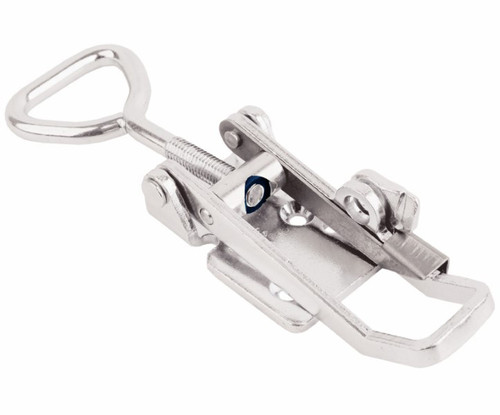 Medium duty adjustable latch, Large size, Electropolished 316 Stainless Steel with Countersunk mounting holes.
