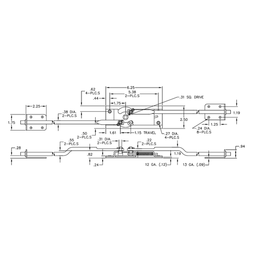 CH 3-384-6 48 ZN Round Rod, 48" L for use with CH 3-384 ZN 48 Austin Hardware & Supply