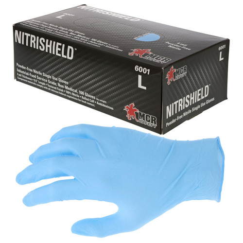 SFT-GV-000-NT-SM Disposable Gloves, Industrial Food Service Grade, Powder Free, Textured Finish, 4 mil (5.5g), Blue, 100/Box, Size S Austin Hardware & Supply