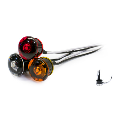 TQ S37-RR90-1 RED MINI GRMT MNT PC SDMRKR RED LENS W/9IN WIRE TecNiq Austin Hardware & Supply