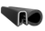 Cooper-Standard (StanPro) Push-On Trim Seal, Dual Durometer Sponge And Solid Rubber, Flexible Wire Core, For .040 In. To .070 In. Flange Thickness, Section No. Rs-130 (25 Ft. Coil) AS 75001362 |Austin Hardware