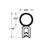 Push-On Trim Seal, Dual Durometer Sponge And Solid Rubber, Flexible Wire Core, For .040 In. To .070 In. Flange Thickness, Section No. Rs-127, Sold by the foot.