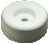 Rubber door bumper, white 2-1/2 in. Dia., 1 in. H, 3/8 in. Hole. B-1 BUMPER WHITE |Austin Hardware