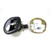 Die Cast Folding Compression "Whale Tail" Latch, 3-pt, key locking w/ padlockable feature, 5.55" L x 5.52" W, LH, black powder coat body/chrome handle, cylinder plug installed, accepts double-bitted key cylinder w/over-molded keys, keyed J204