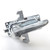 Sliding door latch with web style inside handle, with manual inside slide lock. Double tongue construction adapts latch for right- or left-hand doors, Accepts all 3/8" (9.5mm) square-shank outside handles. K 4002 3/8 ZN |Austin Hardware