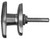 T-Handle, Zinc Die-Cast Material, Satin Chrome Finish, Counter-Clockwise Rotation, Non-Locking, Blind Fastened With 8-32 Screws, 1 1/2 In. Center To Center, 5/16 In. X 2 In. Threaded Square Shaft TH-N-T304-CCW |Austin Hardware