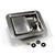 Stainless Steel Paddle Latch, 5-1/2 In. Long X 4-1/4 In. Wide, Key Locking, Flat Tray.  Two Point Engagement.  Four 17/64 In. Mounting Holes On 4-1/8 In. X 3-5/8 In. Centers