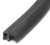 Push-On Trim Seal, Black Epdb Rubber, Clamping Range 1.5 - 3.0mm R426005 |Austin Hardware