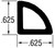 Rubber "Triangle" Shaped Gasket, Closed Cell Neoprene, Acrylic Base Pressure Sensitive Adhesive, 5/8 In. W X 5/8 In. H, Black
