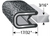 Edge Trim, Black Leather, For 3/16 In. Edge Thickness, Aluminum Clips, Sold by the foot.