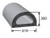 Rubber D-Shaped Seal, Epdm Rubber, .625 In. W X .375 In. H, General Acrylic Pressure Sensitive Adhesive, Sold by the foot.