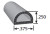 Rubber D-Shaped Seal, Epdm Rubber, .375 In. W X .250 In. H, 3m Bonded Tape System, Sold by the foot.