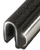 TL 8100 B3 X 1/16 Edge Trim With Chrome Strip, Black Pebble, For 1/16 In. Edge Thickness, Aluminum Clips, Sold by the foot. Trim-Lok Austin Hardware & Supply
