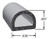 D Rubber Seal, Black, 3m Bonded Tape System Adhesive, .630 In. W X .497 In. H, Sold by the foot.