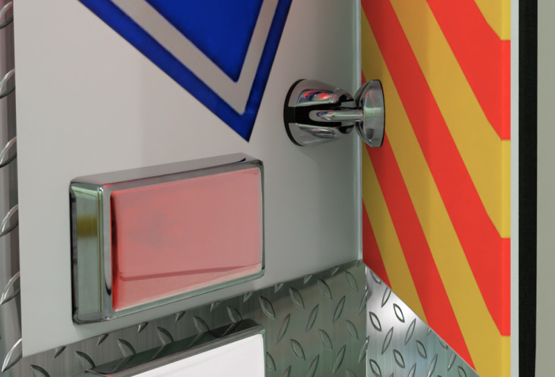 Ambulance door being held with door grabbers