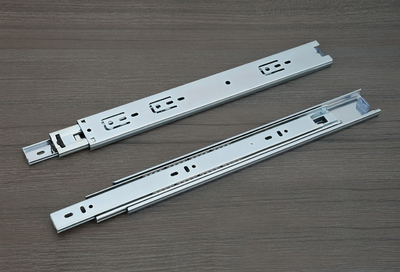 Pair of drawer slides on wood counter