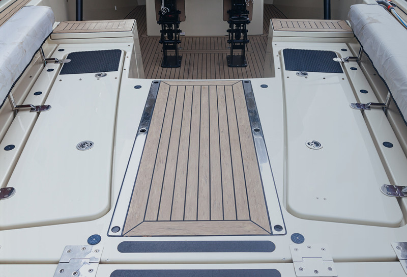 Boat hatches showing hinges