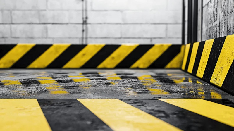 Non-slip tape on factory floor