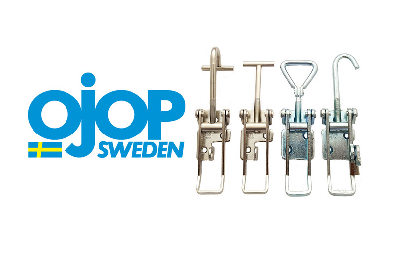 OJOP logo with toggle clamps