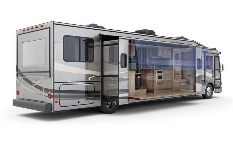 Illustration of RV showing outside and transparency to living area inside