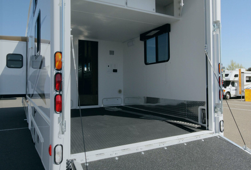 Back of toy hauler with ramp door down