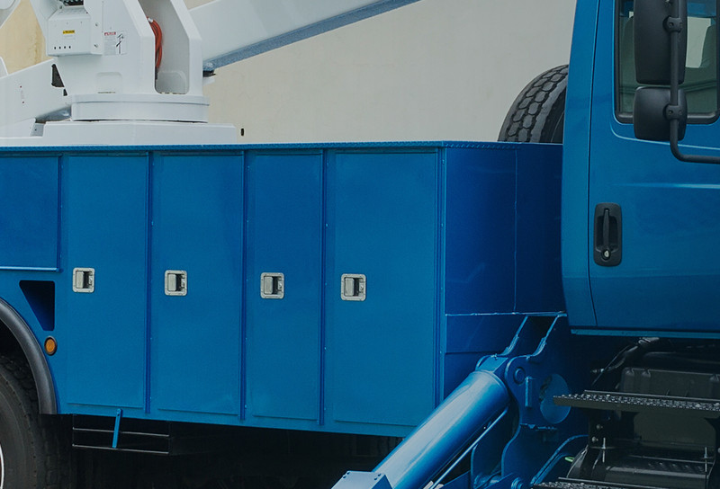 Work truck with variety of access handles