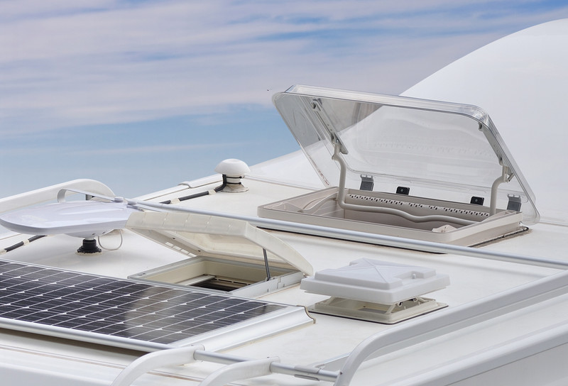 Close up of vents on roof of RV