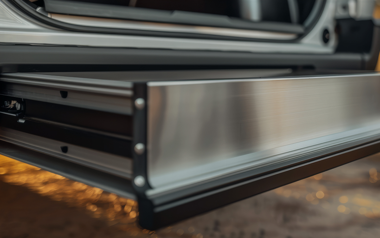 Drawer open on work truck