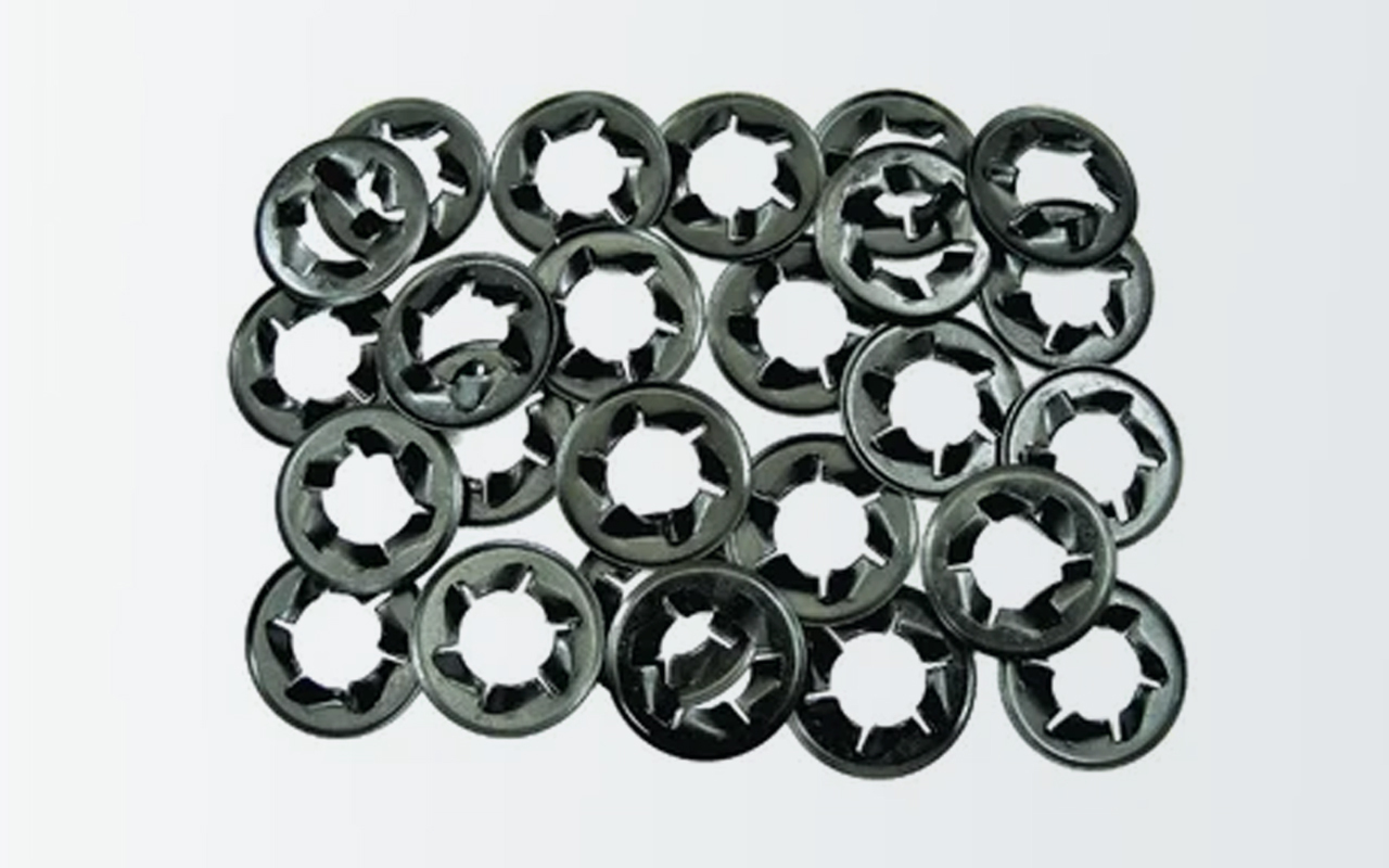 Retaining rings on white background