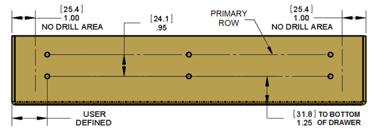 Drawing of drawer slide release system