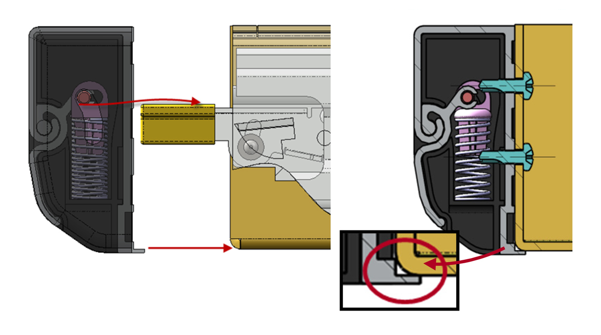 Drawing of drawer slide release system