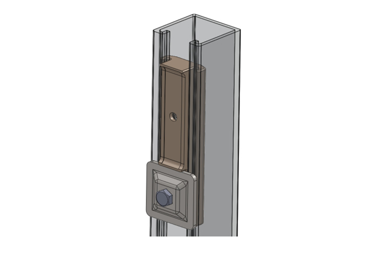 Close up of strut but assembly