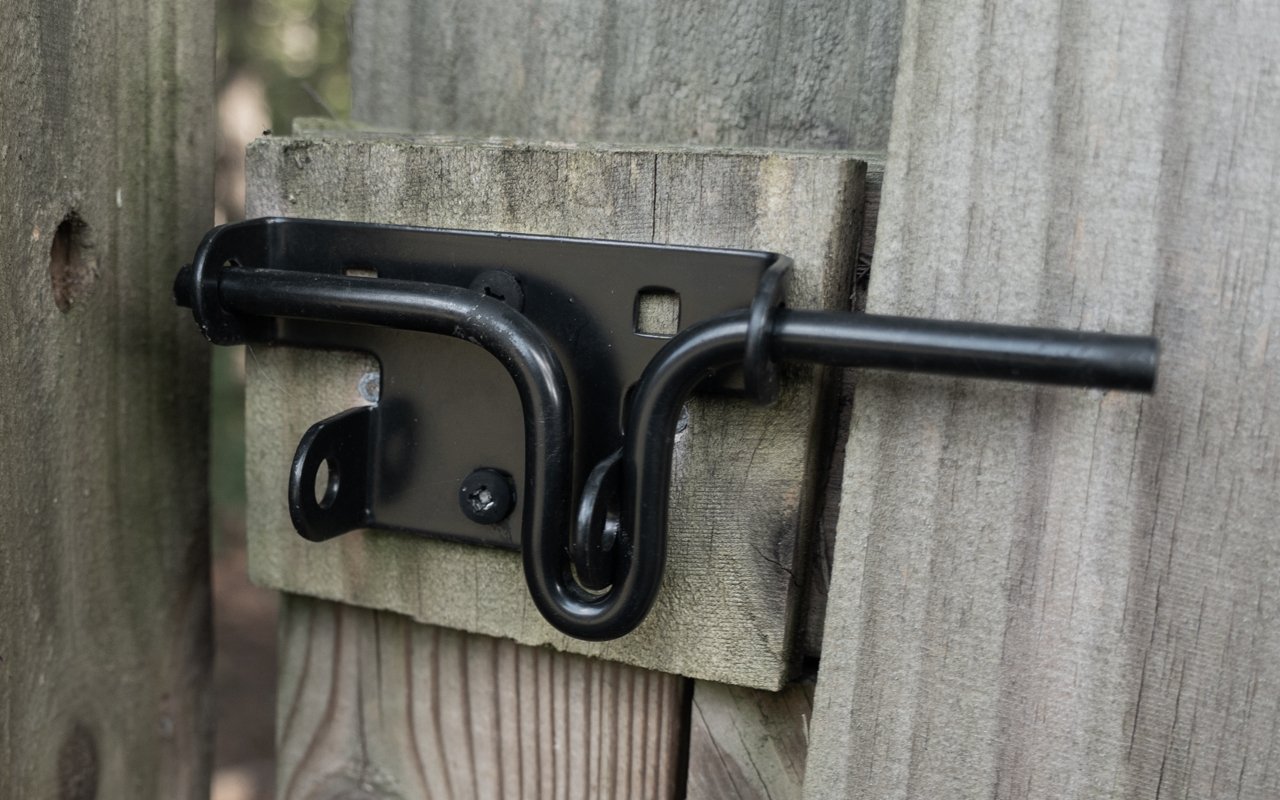 Latch on wood gate