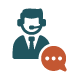 Customer service agent on phone icon