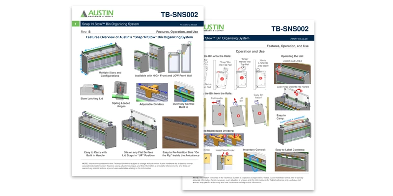Image of TB-SNS002 - Features, Operation, and Use for Snap N Stow Bin Organizers