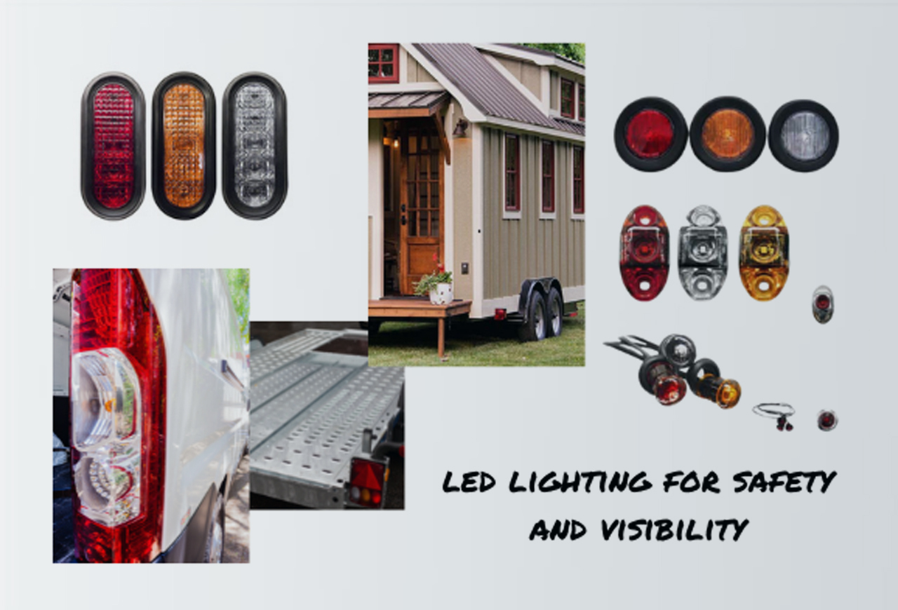 Collage of lighting used in a tiny home