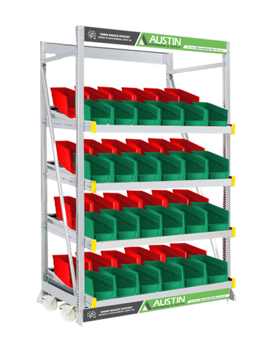Austin Hardware's custom Kanban bin display